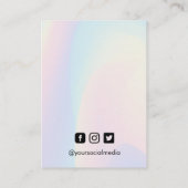 De Visite Carte d'affichage Arc-en-ciel rose (Dos)