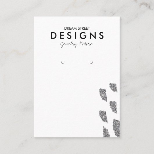 De Visite Carte d'affichage Argent Parties scintillant oreil (Devant)