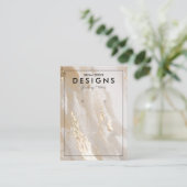 De Visite Carte d'affichage Beige Gold tendance (Debout devant)