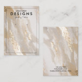 De Visite Carte d'affichage Beige Gold tendance (Devant / Derrière)