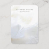 De Visite Carte d'affichage Bijoux en plumes blanches douces (Devant)