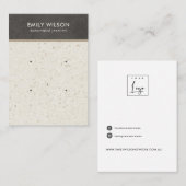 DE VISITE CARTE D'AFFICHAGE BLANC GRAY TERRAZZO 2 STUD EARRI (Devant / Derrière)