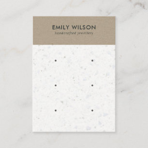 DE VISITE CARTE D'AFFICHAGE BLANCHE KRAFT TERRAZZO 3 STUD EA