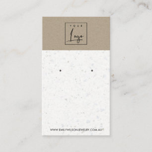 DE VISITE CARTE D'AFFICHAGE BLANCHE KRAFT TERRAZZO STUD EARR