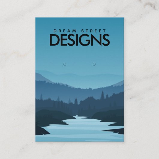 De Visite Carte d'affichage Blue Sunset Mountain Travel (Devant)