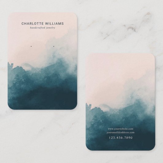 De Visite Carte d'affichage Blush et Navy Ombre Jewelry (Devant / Derrière)
