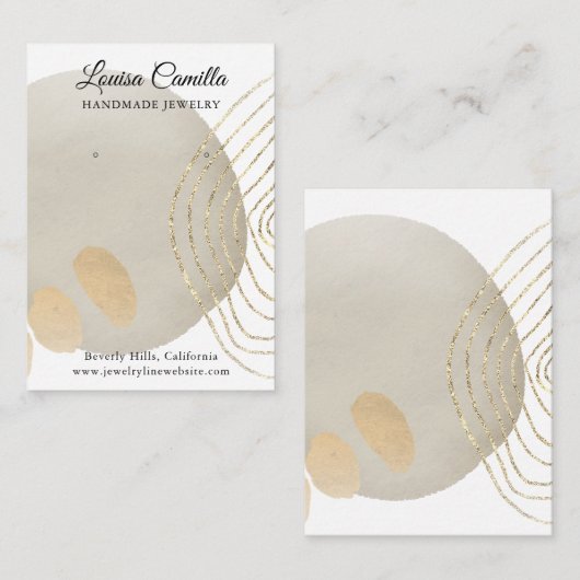 De Visite Carte d'affichage Boho Chic Abstrait Boucles (Devant / Derrière)