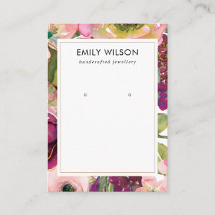 DE VISITE CARTE D'AFFICHAGE BURGUNDY BLUSH FLORAL STUD