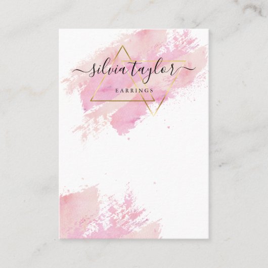 De Visite Carte d'affichage Calligraphy Earring Collier (Devant)