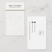 DE VISITE CARTE D'AFFICHAGE CHIC BLANC GRAY TERRAZZO (Devant / Derrière)