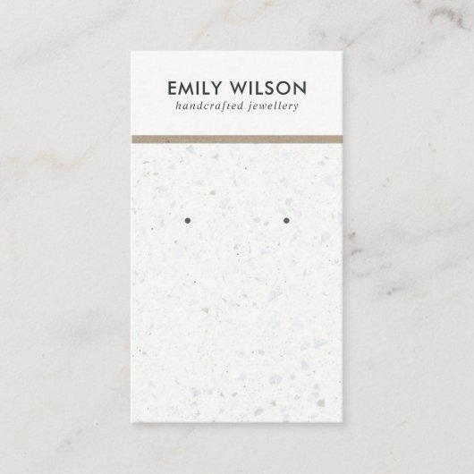 DE VISITE CARTE D'AFFICHAGE CHIC BLANC GRAY TERRAZZO (Devant)