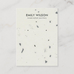 DE VISITE CARTE D'AFFICHAGE CHIC BLANC GRAY TERRAZZO