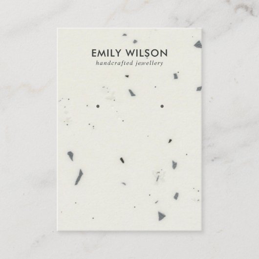 DE VISITE CARTE D'AFFICHAGE CHIC BLANC GRAY TERRAZZO (Devant)