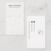 DE VISITE CARTE D'AFFICHAGE CHIC BLANC GRAY TERRAZZO (Devant / Derrière)