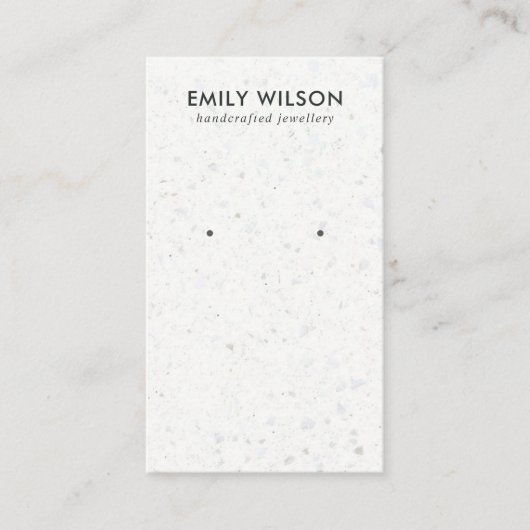 DE VISITE CARTE D'AFFICHAGE CHIC BLANC GRAY TERRAZZO (Devant)