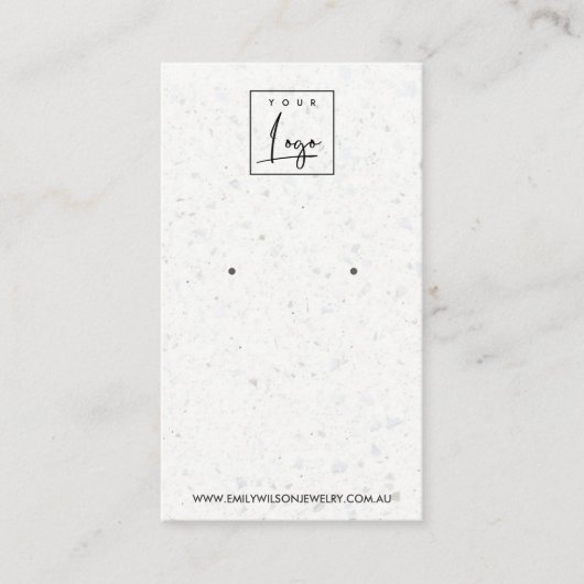 DE VISITE CARTE D'AFFICHAGE CHIC BLANC GRAY TERRAZZO (Devant)