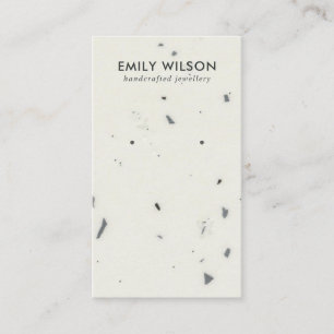 DE VISITE CARTE D'AFFICHAGE CHIC BLANC GRAY TERRAZZO