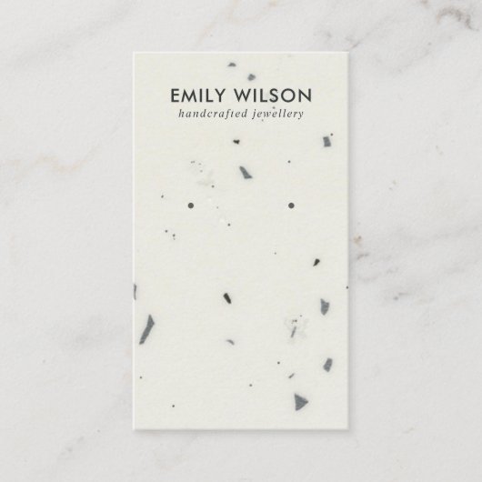 DE VISITE CARTE D'AFFICHAGE CHIC BLANC GRAY TERRAZZO (Devant)