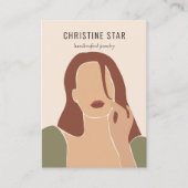 De Visite Carte d'affichage Chic Boho Female Silhouette orei (Devant)