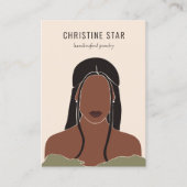 De Visite Carte d'affichage Chic Boho Female Silhouette orei (Devant)