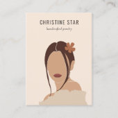 De Visite Carte d'affichage Chic Boho Female Silhouette orei (Devant)