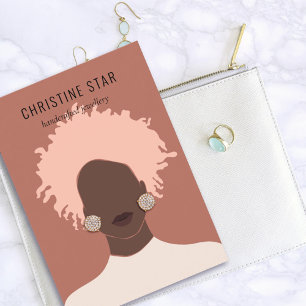 De Visite Carte d'affichage Chic Boho Female Silhouette orei