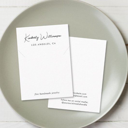 De Visite Carte d'affichage Chic Script Collier