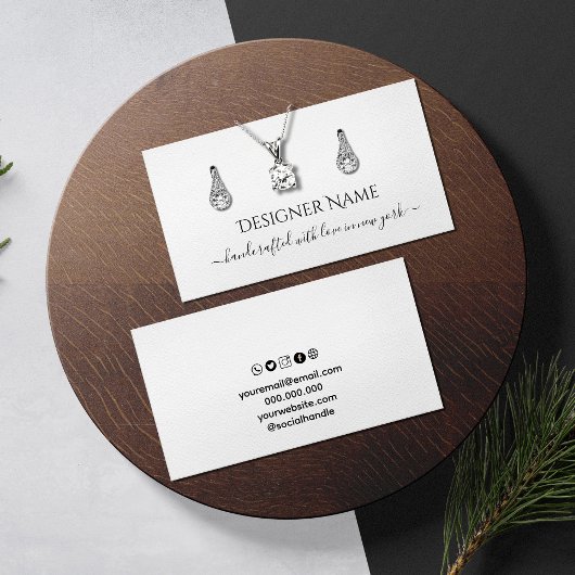 De Visite Carte d'affichage classique et chic bijoux