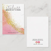 De Visite Carte D'Affichage Collier Rose Et Or (Devant / Derrière)