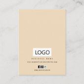 De Visite Carte d'affichage couleur beige rose (Dos)