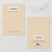 De Visite Carte d'affichage couleur beige rose (Devant / Derrière)