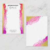 De Visite Carte d'affichage couleur brillant or oreille (Devant / Derrière)