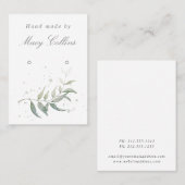 De Visite Carte d'affichage des bijoux en feuille d'aquarell (Devant / Derrière)