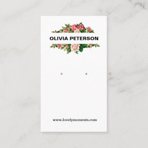 De Visite Carte d'affichage des bijoux Fleurs romantiques