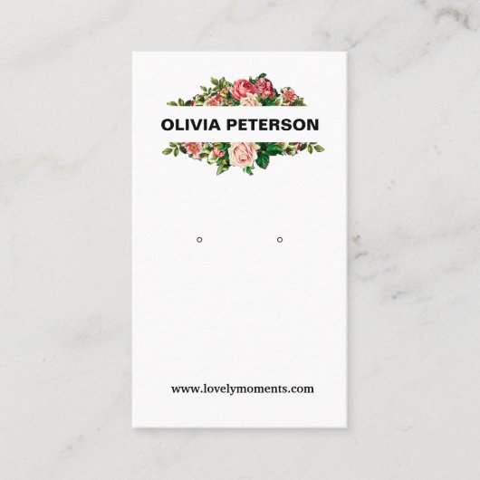 De Visite Carte d'affichage des bijoux Fleurs romantiques (Devant)