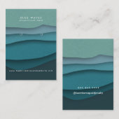 De Visite Carte d'affichage des ondes bleues (Devant / Derrière)