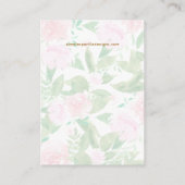 De Visite Carte d'affichage d'impression florale rose (Dos)
