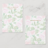 De Visite Carte d'affichage d'impression florale rose (Devant / Derrière)