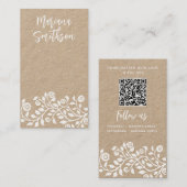 De Visite Carte d'affichage du code QR personnalisé Élégant  (Devant / Derrière)