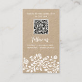 De Visite Carte d'affichage du code QR personnalisé Élégant  (Dos)