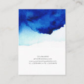 De Visite Carte d'affichage du collier ・ Aquarelle Indigo Bl (Dos)