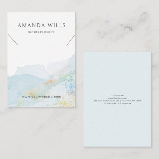 De Visite Carte d'affichage du collier ・ Aquarelle Nature (Devant / Derrière)