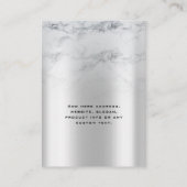 De Visite Carte d'affichage du collier en marbre Argent (Dos)