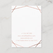 De Visite Carte d'affichage du collier géométrique rose Gold (Dos)