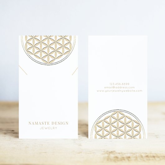 De Visite Carte d'affichage du collier ・ Gold Blume des Lebe