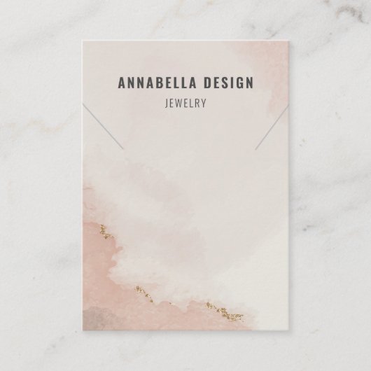 De Visite Carte d'affichage du collier ・ Pastel Dusty Pink & (Devant)