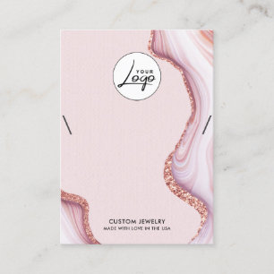 De Visite Carte d'affichage du logo en marbre rose
