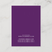 De Visite Carte d'affichage Earring Gold et Purple (Dos)