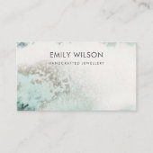 De Visite Carte d'affichage en blanc Emerald Green Silver Ag (Devant)