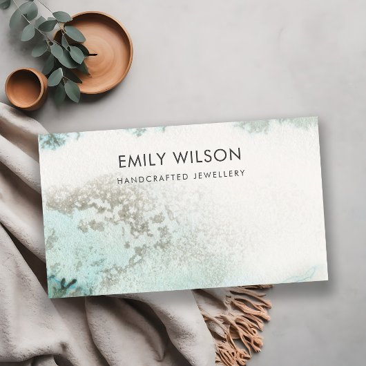 De Visite Carte d'affichage en blanc Emerald Green Silver Ag